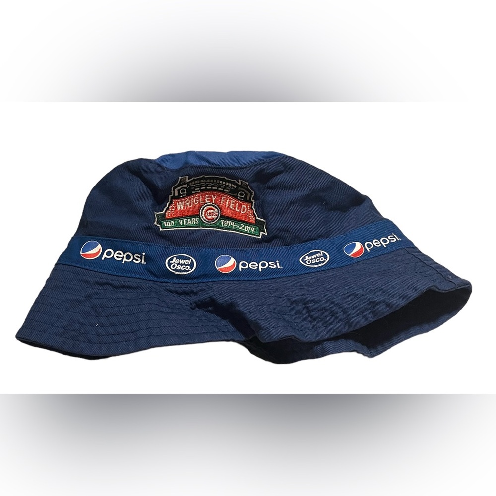 Chicago Cubs Pepsi Wrigley Field 100 Years Blue Bucket Floppy Hat Jewel